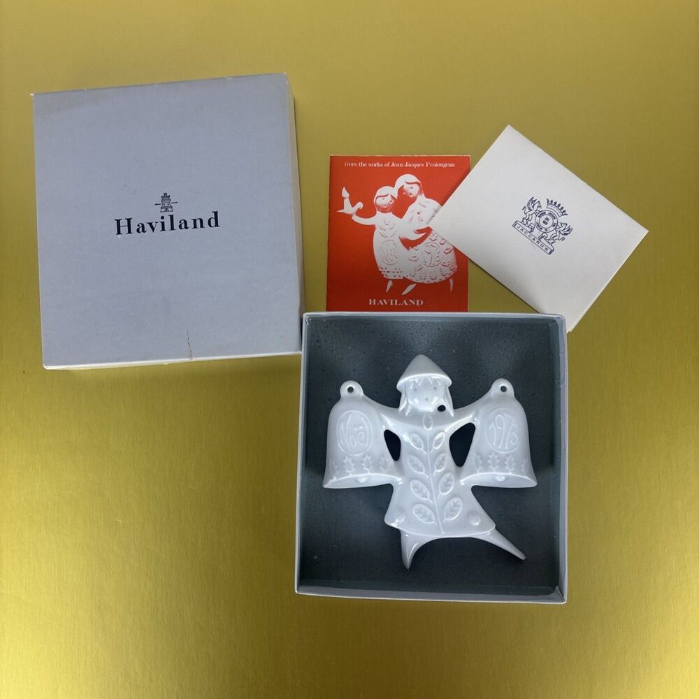 Angel Porcelain Christmas Ornament Dancing Bells 1973 Haviland Limoges Box